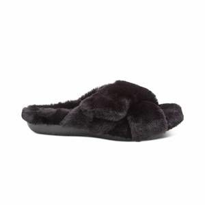 NEW AETREX women's penelope strap slipper in black